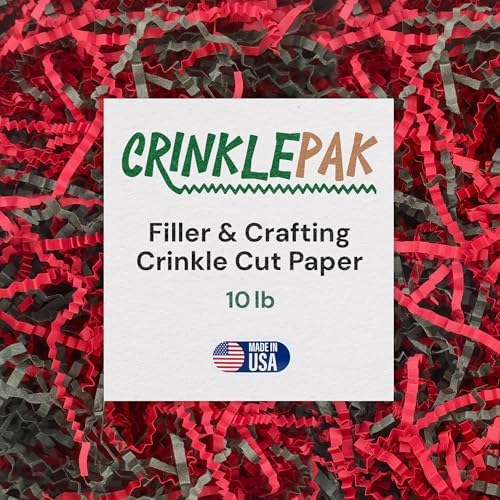 10 LB USA Made crinkle paper filler | Paper Shred Filler for Shipping packages, Gift Wrap, Great packing paper for gift basket filling, Birthdays, Weddings, and Anniversaries | Christmas by CrinklePak