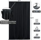 10ft x 10ft Black Backdrop Curtain for Parties Black Wrinkle Free Backdrop Drapes Panels for Birthday Party Wedding Photo Photography Polyester Fabric Background Decoration - Image 6