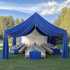 4 Panels 5ft(W) x 20ft(L) Royal Blue Ceiling Drapes for Wedding Parties by PartyVillage
