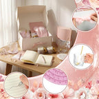 Ctosree 6 Set/48 Pcs Pink Baby Shower Game Prizes for Winners Include Ceramic Mug, Spoon, Notebook, Pen, Coaster, Scented Candle, Eye Mask and Gift Box for Wedding Bridal Baby Shower Games Prize Gift - Image 6