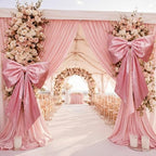 Dingion 2 Pcs Giant Pink Bow 47 59 Inch Wedding Party Wall Backdrop - Image 5