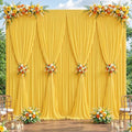 8 Panels Yellow Backdrop Curtains - Wrinkle Free Fabric Backdrop Curtain for Photoshoot, 10FT Wedding Party Photo Backdrop Drapes for Birthday Baby Shower Photography Stage Background Decorations by Shillance