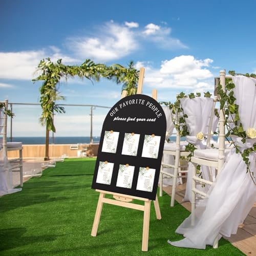 Yousoontic Wedding Seating Chart Board Display 24x18 Black Welcome Sign - Image 5