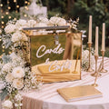 BreezeHug 10" Gold Acrylic Wedding Card Box with Lock & 3D Letters by Unknown