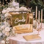 BreezeHug 10" Gold Acrylic Wedding Card Box with Lock & 3D Letters by Unknown