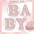 4 Pcs Cielito Lindo Baby Shower Decorations Pink Wooden Baby Letters, 6 inch Mexican Theme Wooden Blocks for Party Decor, Rustic Centerpiece for Gender Reveal Birthday Nursery Shelf Decor - Image 2