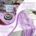 Lavender Boho Cheesecloth Table Runner 12 Pack 17x108 Inch Sheer Gauze - Image 7