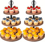 Cupcake Stand, 2 Pack Rustic Wood 3 Tier Cake Stand, Serving Tray by Unknown