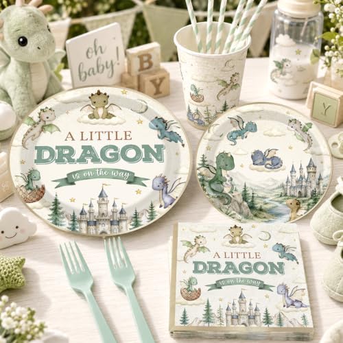 Dragon Baby Shower Decorations Kit, Baby Dragon Baby Shower Party Supplies - Image 3