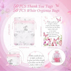 MTLEE 50 Sets Butterfly Candle Baby Shower Favors for Guests, Pink - Image 3