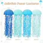 Baquler Set of 12 Jellyfish Party Decoration Blue Paper Lanterns - Image 3