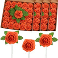 100 Pcs Artificial Rose Flowers, Burnt Orange by Luinabio