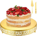Wenqik 14 Inch Gold Cake Stand Metal Round with Cutter Spatula, Classic by Wenqik