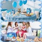 450 Pcs Tableware Set, Serve 50, Blue, Bear Baby Shower - Image 5