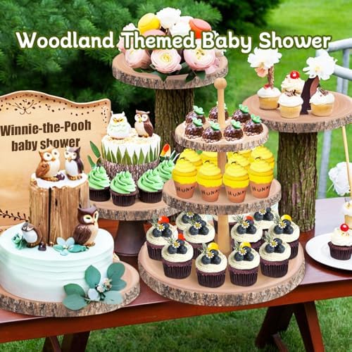 GrnVibe Cupcake Stand Rustic 3 Tier Dessert Stands Wood Cupcake Holder - Image 3