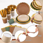 Kochorie 336PCS Woodland Disposable Dinnerware Set Serves 48 Guests - Image 3