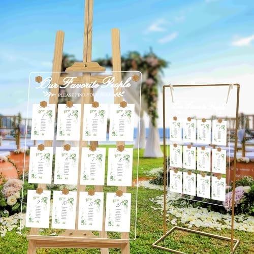 Wedding Seating Chart Board,20x28 Inch Acrylic Please Find Your Seat Table Seating Chart Sign for Wedding/Party Reception Display (People, 2 PCS) by Yemmert