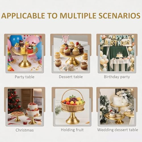 3 Pack Gold Cake Stand, 8 10 12 Inch Tiered Display - Image 7