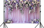 15x10ft Purple Lavender Floral Bridal Backdrop Wedding Flower Photography Backdrop for Girl Portrait Baby Shower Birthday Party Decor Banner Mother's Day Party Wall Backdrop Studio Photo Backgrounds - Image 6