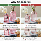 SUPMIND 16Pcs Pink Glass Bud Vases in Bulk for Wedding Table Centerpieces - Image 6