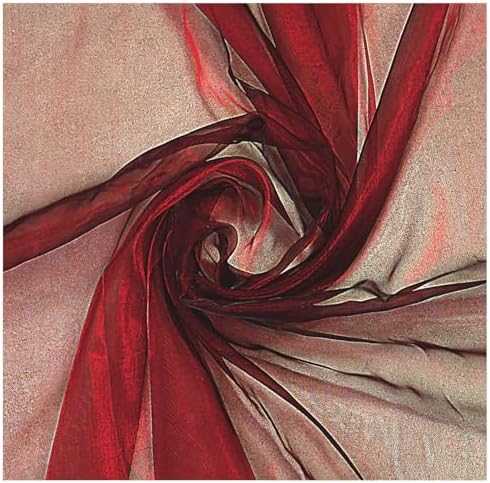20 Yard Organza Fabric 44" Wide for Wedding Event Décor - Maroon - Image 5