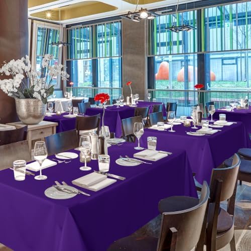 sancua Purple Tablecloths Rectangle, 8 Pack Table Cloth for 8 Foot Tables - Image 4