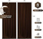Dark Brown Backdrop Curtains-Wrinkle-Free Polyester Photography Drapes Party Curtain Background for Baby Shower Wedding Decorations- 24 X10FT - Image 2