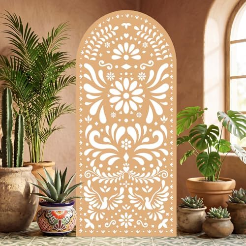 Gerrii 6 ft Cielito Lindo Arch Backdrop, All-in-one Stand up, Light Brown by Gerrii