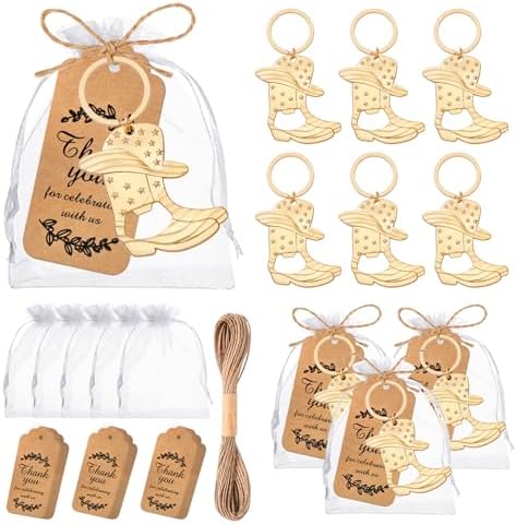 50Set Cowboy Boot Bottle Opener Keychains Baby Shower Return Favors for Guests, Western Bottle Opener Souvenirs for Wedding Birthday Quinceanera Party Favors (Gold 50pcs) by VZCBZC