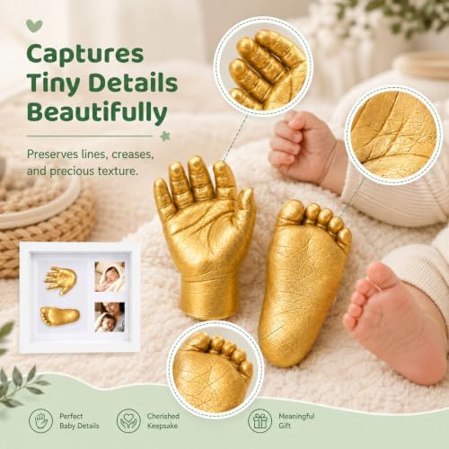 Noosuna Baby Hand and Foot Casting Kit with Shadow Box Frame(11x9 Inch) - Image 4