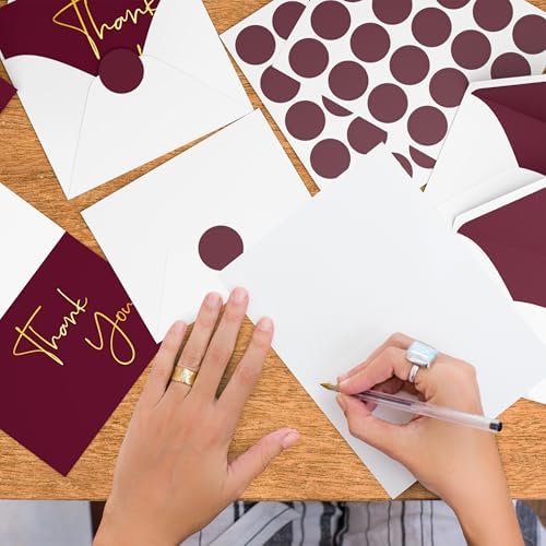 VNS Creations Thank You Cards With Envelopes - 100 Pack 4 x 6 Blank - Wine - Image 6