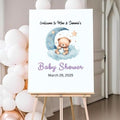 Baby Shower, Sprinkle, Gender Reveal, Bear Sleeping on Blue Moon Guest Sign-in Board, Custom Signature Book Alternative, Personalized Keepsake Party Decor. Premium Acrylic Sign, Made in USA. by MIRRORMANIA