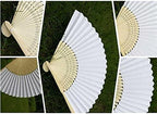HGKdtRY Handheld Fan Foldable 30 PCS Folding Paper Hand Fan Halloween Ladies Baby Shower Wedding Favors Gift Birthday Party Decoration(White) - Image 4