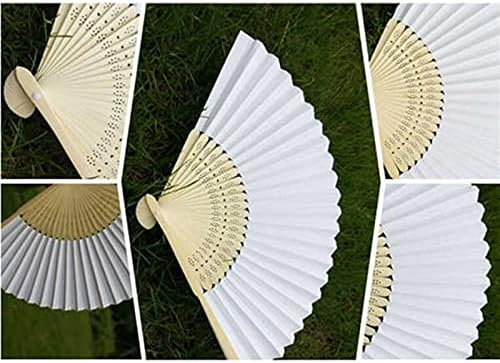 HGKdtRY Handheld Fan Foldable 30 PCS Folding Paper Hand Fan Halloween Ladies Baby Shower Wedding Favors Gift Birthday Party Decoration(White) - Image 4