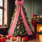 Thiccywoov She's Ready to Pop Decor Giant Buffalo Plaid Bow 78 x 18 Inch - Image 6