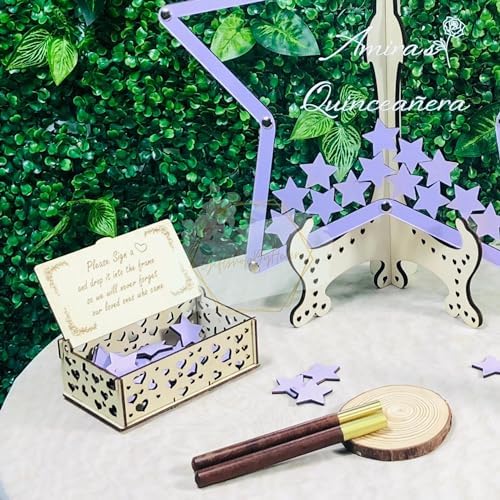 Quinceanera Sweet 16 Guest Book Alternative, Wooden Drop Heart Frame - Image 4