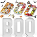 BOO Cardboard Letters for Halloween Party Decorations, 13.7 Inch Charcuterie Letters Fillable White Paper Mache Letter Trays for Chocolate Candy Food Display Letter Box for Halloween Party Decorations by KAINSY