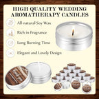 MTLEE 50 Pcs Wedding Candles Gift Favors for Guests 1 Oz, Wooden Grain - Image 6