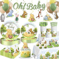 343PCS Xynic Classic Bear Baby Shower Decorations Tableware Set, 50 Guests by Unknown