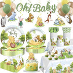 343PCS Xynic Classic Bear Baby Shower Decorations Tableware Set, 50 Guests by Unknown