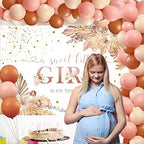 Sensfun Boho Baby Shower Backdrop Sweet Little Girl on The Way Boho Baby Shower Decorations Bohemian Pampas Floral Photography Background for Baby Girls Shower Party Banner Photo Booth Props 10x6.5ft - Image 2