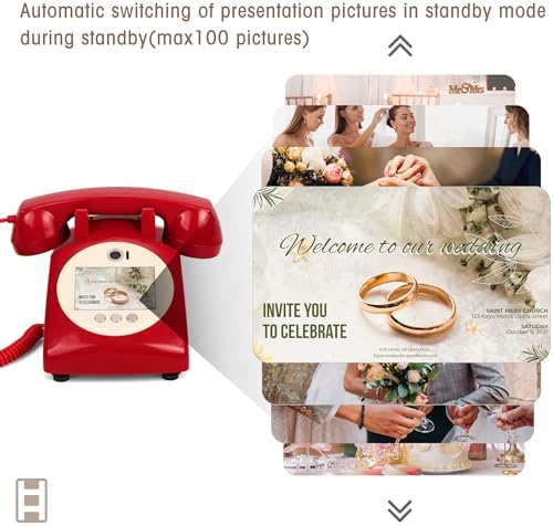 Video Audio Guest Book,1080P HD Video Phone Guestbook, Record Preserve Your Special Occasions, Ideal for Wedding Bridal Shower, Birthday, Graduations, Baby Shower(Red) - Image 4
