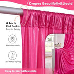 40x10ft Shimmer Hot Pink Sequin Backdrop Curtain for Parties-8 Panels 5x10ft Thick Wrinkle Free Glitter Fuchsia Photo Backdrop Drapes Curtains for Wedding Hot Pink Theme Party Photography Background - Image 5
