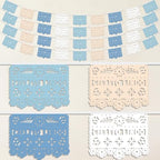 TOUROAM 4 Pack Blue Mexican Papel Picado Banner, Fiesta Party Decorations for Birthday, Baby Shower, Cinco De Mayo, Día De Los Muertos, Day of the Dead by TOUROAM