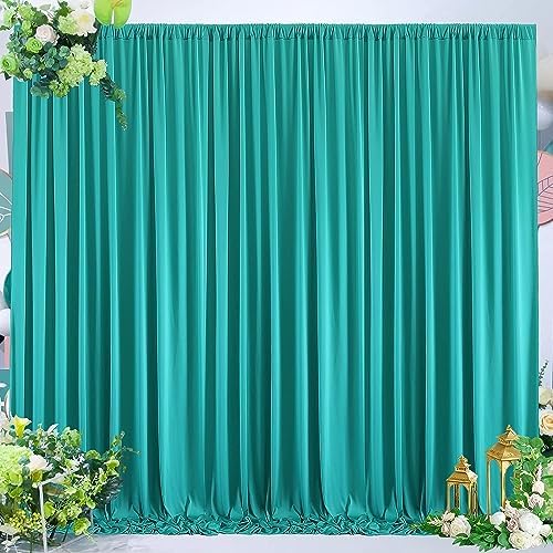 30 ft x 10 ft Wrinkle Free Turquoise Backdrop Curtains for Parties, Thick Polyester Teal Photo Backdrop Drape Panel for Wedding Mermaid Birthday Photography Background Party Backdrop Stand - Image 4