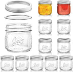 Lyellfe 12 Pack Wide Mouth Mason Jars, 12 Oz Airtight Glass Canning Jar by Lyellfe
