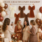 6PCS Large Fall Bows for Backdrop Cute Giant Mesh Bows Hanging Wall Decor - Image 5