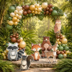 6 Pcs Large Woodland Animal Baby Shower Decoration Forest Animal Birthday Cardboard Cutouts Yard Signs for Birthday Photo Props Zoo Wild Creatures Forest Camp Jungle Party Supplies - Image 3