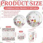 Hsei 250 Pcs Spring Wildflower Floral Paper Plates Napkins Cups Serve 50 - Image 2