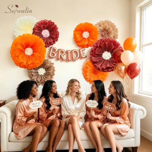 Serwalin 8 Pcs 31.5"*24"*20" Fall Giant Paper Flowers Decorations for Wall - Image 4